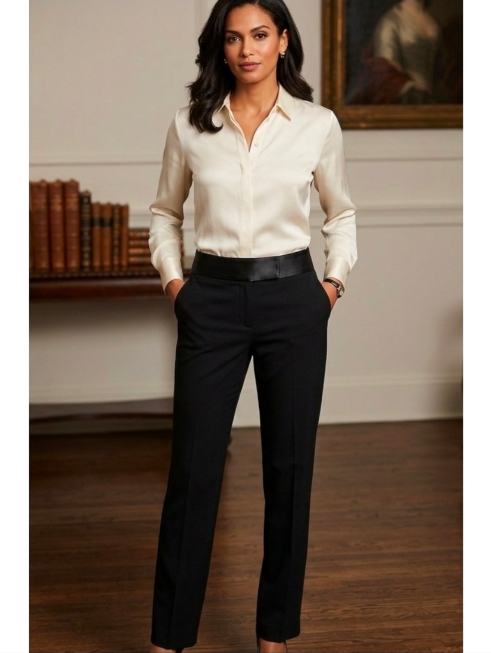 Loft, By Anne Klein,  Black Pants,  Tapered,  Straight Legs,  Dressy,  6P GUC ✔️